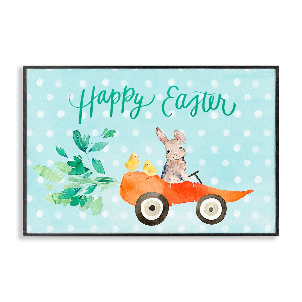Stupell Industries Easter Carrot Car Bunny Framed Giclee, design by Heather Lee Chan
